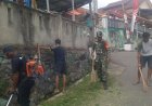 Pupuk Semangat Gotong Royong, Babinsa Koramil 0602-04/Taktakan Kodim 0602/Serang Pimpin Karya Bakti Pembersihan Lingkungan  ‎