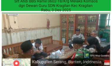 Babinsa Koramil 0602-18/Kragilan Kodim 0602/Serang Gelar Komsos dengan Dewan Guru
