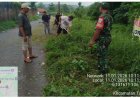 Wujudkan Lingkungan Asri, Babinsa Koramil 0602-04/Taktakan Kodim 0602/Serang  dan Warga Gotong Royong Bersihkan Jalan