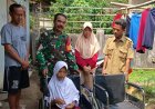 Wujud Kepedulian TNI, Koramil 0602-07/Petir Kod 0602/Serang Serahkan Bantuan Kursi Roda untuk Siswa Disabilitas